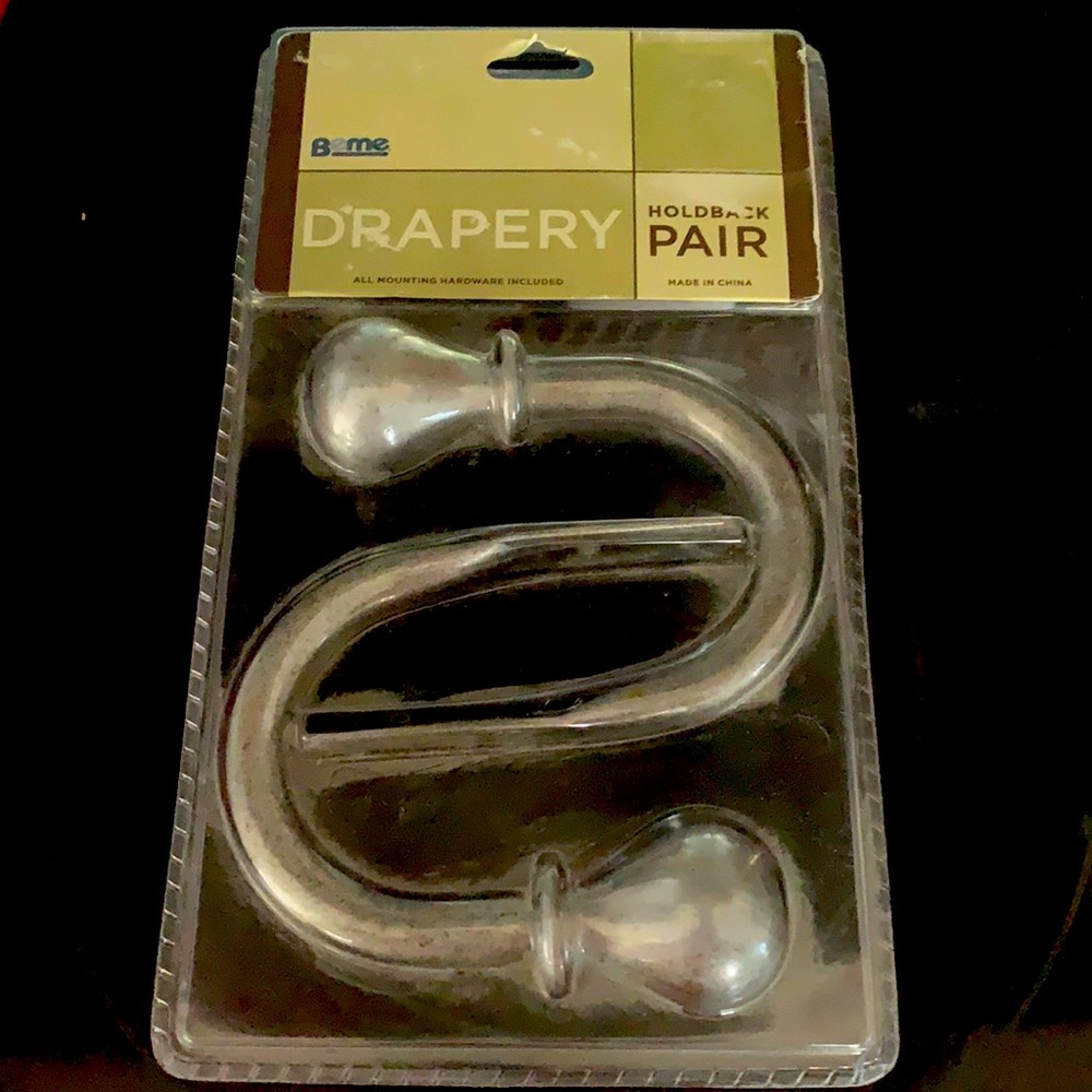 NWT Aged Silver Pair Drapery Holdbacks